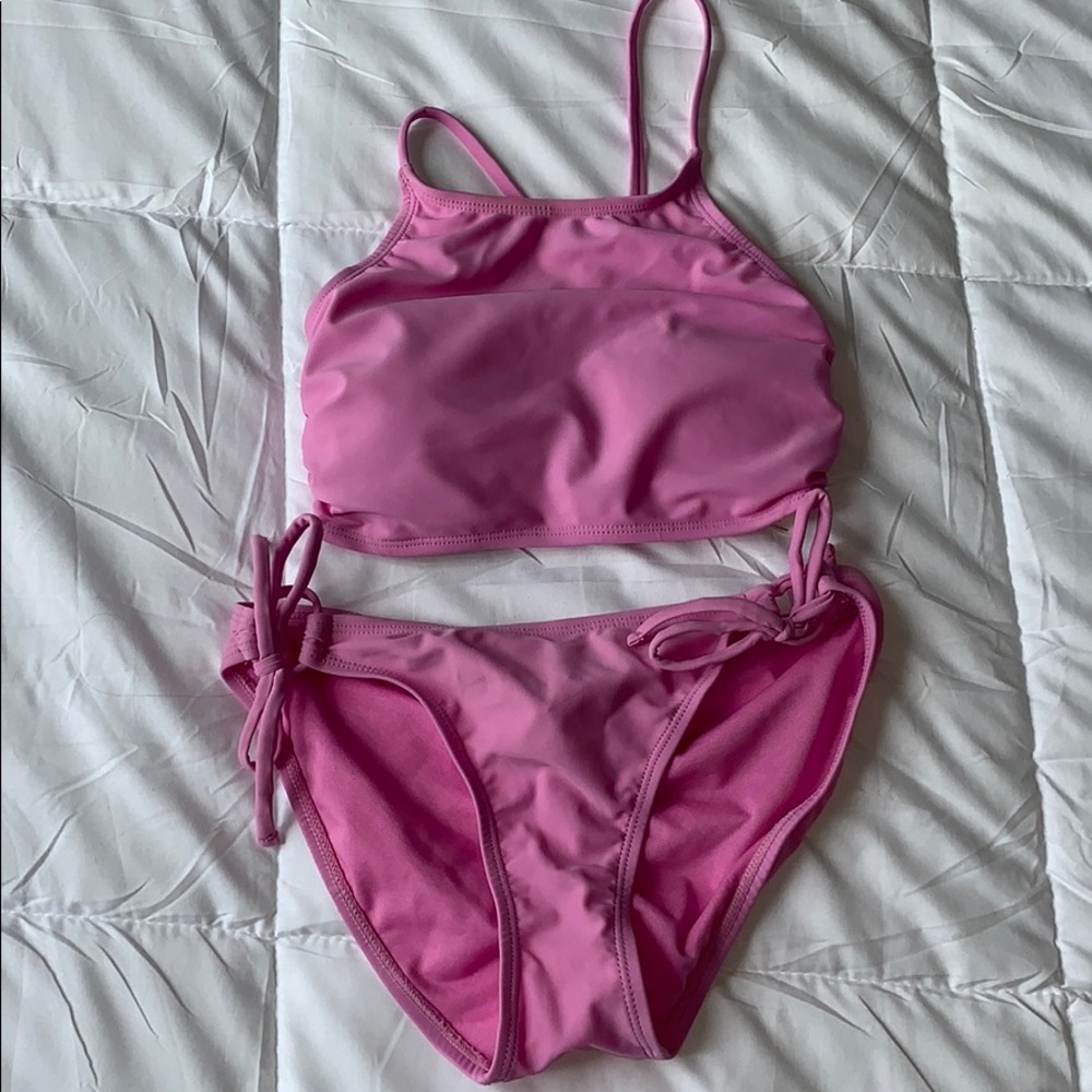 High neck halter bikini set